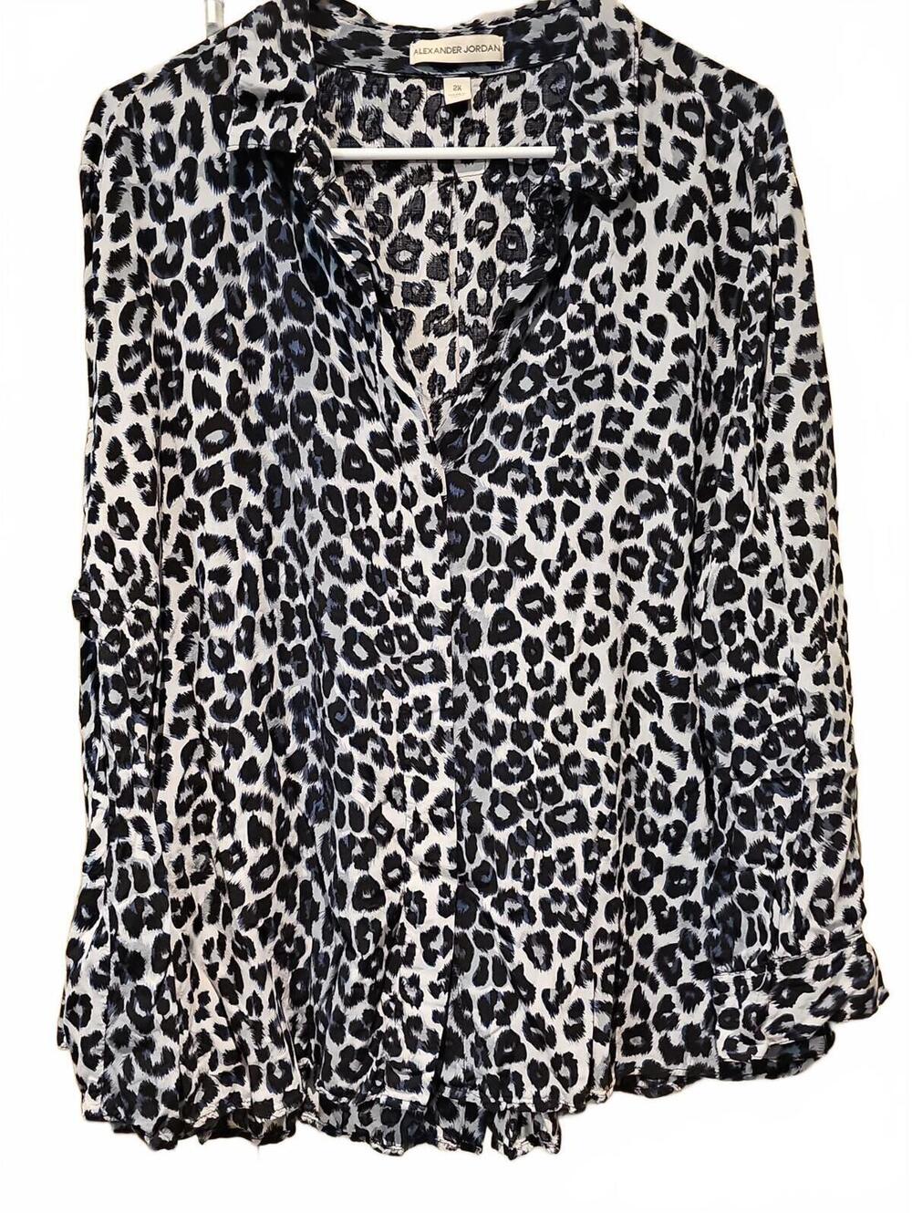 Alexander Jordan Top sz 2XL Black Gray Mob Wife Energy Y2K Edgy Maximalist